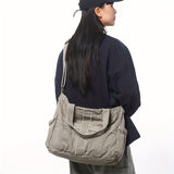 Unisex Bag Cross-Body Bag Shoulder Bag Tote Bag Large Capacity Bag Student Bag - Beige - Size V1347-127-78254-BEG-38-15-32