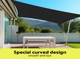 Instahut Sun Shade Sail Cloth 98% UV Block Outdoor Canopy Rectangle 5X6M Black SAIL-DL-H-5X6-BK