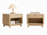 Artiss 2X Bedside Table Nightstand 1 Drawer Shelves Pine FUR-Z-BS-01-WDX2