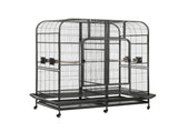 i.Pet Bird Cage Extra Large Aviary 185cm Pet Parrot Cage Castor Wheel Removable Divider PET-BIRDCAGE-H185-BK-AB