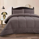 Ramesses Charcoal 3- Piece Mink Flannel Comforter Set Double V442-KIT-COMFORTER-3PCMINKFLANNEL-CHARCOAL-DS