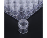 30 Jars Plastic Transparent Nail Art Rhinestone Storage Box Jewelry Organizer V1263-JX-840