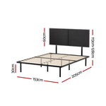 Artiss Bed Frame Queen Size Metal Frame NOE MBED-C-NOE-Q-BK-AB