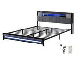 Levede Queen Bed Frame with Storage Headboard RGB LED BF1067-Q