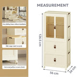 CARLA HOME 3 - Tier Foldable Wardrobe Cabinet - White - Plastic - Clothe Storage V178-36498