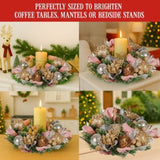 Christabelle 26cm Christmas Centrepiece Lush Green Holiday Jewelled Baubles Foliage Flowers Pin 112_GUE527