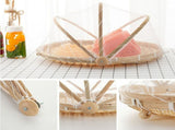 Bamboo Food Serving Tent Natural Handcraft Tray Mesh Food Storage Basket Meal Table Serve Cover V1294-YM0717-10122445