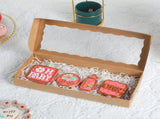 50pcs 12x5x1.5Inches Brown Cookies. with Window Bakery Chocolate Truffle Macaron V1258-DP02-C-2987