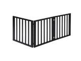 PaWz 3 Panels Wooden Pet Gate Dog Fence Black 139CM PT1060-3-BK