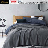 Laconia 400GSM Premium Australian Pure Wool Blanket Grey King V442-HIN-BLANKET-LACONIAWOOL-GREY-KI