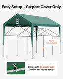 VEVORport Replacement Canopy, 6 x 3 m Potable Garage Tent Top Tarp, UV-Resistant & Waterproof V952-CKPB10X20FTMSHGRL001V0