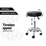 Artiss Salon Stool Round Swivel Chair Black SALON-B-RD-BK