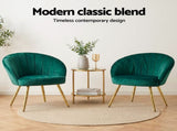 Artiss Armchair Velvet Green Eloise UPHO-C-ARM-5107-GR