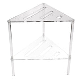 Acrylic Corner Shower Caddy 2 Tier Floor Standing Hollowed Corner Shelf Organizer for Bathroom V1294-YM0901-3112250005311