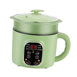 Green Electric Hot Pot with Steam Box Small Power Hot Pot Smart Cooker for Dormitory Kitchen V1294-YM0901-3113230210911