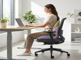 Purple Ergonomic Memory Foam Seat Cushion with Lumbar Support - Integrated Backrest Design, V888-ELOSUNG54423