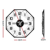 Artiss 60CM Wall Clock Octagon WC-60-BK-WH