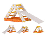 Keezi Kids Climbing Frame Set With Slide Indoor Outdoor Toddler Toys Pikler Triangle Climber KCS-SLIDE-TRGL-WH
