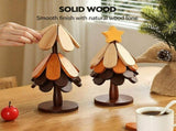 Green Christmas Tree 5-Tier Apple Pattern Heat Insulation Pad, Stylish Table Ornament for Christmas V1221-XM-LB4084-ZS98