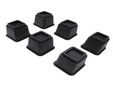 6pcs Bed Risers 5in High Quadrate Trapezoidal Ergonomic Plastic Black Furniture Risers Blocks for V1294-YM0716-3114220062911