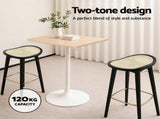 Artiss 4x Bar Stools Rattan Counter Kitchen Dinning Chair Bamboo Saddle Black BA-Y-1033-BKX4
