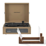 Crosley Voyager Bluetooth Portable Turntable Bundled Crosley Record Storage Display Stand - Tan V398-CR8017BSS-TA4