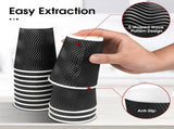 360x Triple Wall Paper Coffee Cups w/Lids Disposable Takeaway Bulk in Black V563-PA1216-15L-24QTY-1BOX