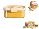 Push-type Sealed Box Storage Jar, Airtight Food Storage Containers with Lids, Plastic Kitchen and V1107-122-41502-CLR-3PCS