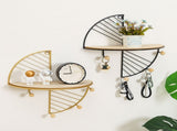 Simple Round Wall Shelf Multifunctional Geometric Wall Art Shelf Home Bedroom Wall Storage Shelves V1294-YM0523-220511JY02-2
