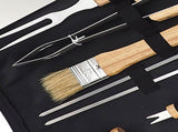 10PCS Grilling Tool Set Stainless Steel with Wood Handle Grill Utensils for Picnic Barbecue V1294-YM0703-3111230013311