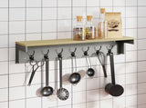 Levede Coat Rack Wall Mounted Shelf 7 Double Hooks Storage Entryway Hallway Grey DH1050-GY-AU