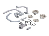 Kitchen Sink Drainer Pipe Stainless Steel S Bent with Double Drains Sewer Pipe Set for Bathroom Home V1294-YM0512-3112220081811