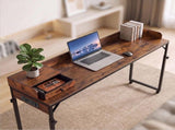 Levede Overbed Table 180cm 84-109cm Mobile with Charging Station Bedroom Brown NI1102-AU