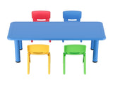 Keezi 5PCS Kids Table and Chairs Set Children Study Desk Furniture Plastic 4 Chairs KPF-TBCH-120-BU