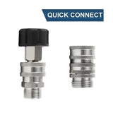Stainless Steel Pressure Washer Quick Connect Kit, m22 14mm To 3/8in Quick Connect, 3/4in To 1/2in V1189-LC-QP-00527