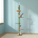 i.Pet Cat Tree Tower Scratching Post Scratcher Floor to Ceiling Cats Bed 290cm PET-CAT-POLE-GN