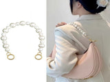 Mini Bag Replacement Thin Shoulder Strap with 2 Adapters for Longchamp,Imitation Pearl Bead Purse V1337-EO-2WSG-O1RH