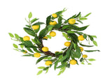 Artificial Lemon Wreath for Front Door Spring Summer Holiday Decoration Indoor Outdoor Use 17.7in V1294-YM0901-210302YF11-2