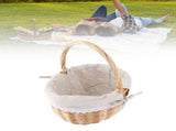 Rattan Storage Basket Hand Made Oval Picnic Storage Basket for Indoor Outdoor 28x26x20cm Daisy V1294-YM0901-210319AH04-1