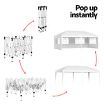 Instahut Gazebo Pop Up Marquee 3x6m Wedding Party Outdoor Camping Tent Canopy Side Wall White GAZEBO-WED-C-FG-3X6-POP-4W-WH