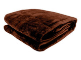 Laura Hill 600-GSM Mink Blanket Queen Size Double-Sided Soft Plush Bed Faux Throw Rug Wine Choc MINK-CH