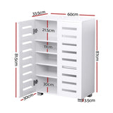 Artiss Shoe Rack Storage Cabinet 20 Pairs 5-tier White Alster FUR-W-SHOE-LVD02-WH