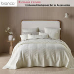 Bianca Kamala Cream Embossed Bedspread Set King Single V442-BCA-BEDSPREAD-KAMALA-CREAM-KS