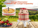 1.6 Gal/6L Fruit Wine Press, Solid Wood Basket with 8 Blocks, Heavy Duty Manual Juice Maker, Cider V952-GJYZJLSSM6LB7BMXAV0