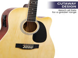 Karrera 12-String Acoustic Guitar with EQ - Natural 12S-EQ-NAT