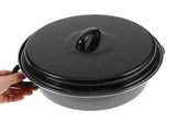 SWETRACE Iron Covered Roaster Pan With Lid Daily Use For Households 10.6X9.4X6.9In V1189-LWWAL-20260327-03769