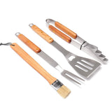 Premium 4-Piece BBQ Tool Set with Rubberwood Handles - Kraft Box V888-ELOSUNG33236