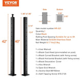 Cable Railing Post Level Deck Stair Post 42 x 1.97 x 1.97" Cable Handrail Post Stainless Steel V952-LGZHYK106.7555CQAV0