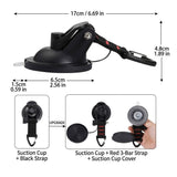 Heavy-Duty Suction Cup Hook with Strap and Carabiner Clip, 6-Pack for Camping, Car, Home, and V1341-ZY-2PB9D6LC-6PCS-BLACK