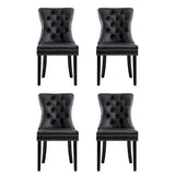 1 Set of 4 Artiss Dining Chairs Black Leather UPHO-C-DIN-1061-BKX4